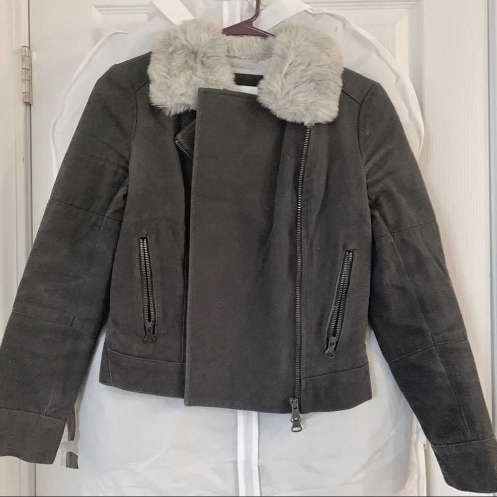 Club Monaco jacket with faux fur collar and lining